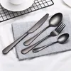 8 Colors high-grade cutlery flatware creative spoon fork knife teaspoon sets cutlery stainless steel flatware set kitchen accessories