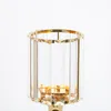 Metal Candle Holder Big Crystals Candlestick Gold plated Wedding Center Centerpiece For Romantic Home Table Decoration