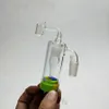 Newest design 14mm Male Glass Ash Catcher with colors silicone contain straight silicone bong water bong glass bong oil rig free shipping