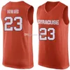 Syracuse Faculdade de laranja # 22 Dave Bing Basketball Jersey # 23 Frank Howard Malaquias Richardson Mens costurado número personalizado Nome Nome Camisas