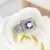 Luckyshine 12 st Mode Smycken Vintage 925 Silver Anniversary Ringar för Kvinnor Natural Purple CZ Zircon Rings Gratis frakt