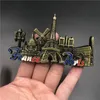 Kylskåpmagneter Louvre Rom Italien Notre Dame de Paris USA Qatar Metal Magnetisk Kylskåp Klistermärke Ölflasköppnål