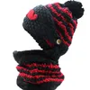 Damen Strick Häkeln Winter Fleece Fahrrad Ski Bart Schnurrbart Abnehmbare Gesichtsmaske Kapuze Schal Schals Nackenwärmer POM POM Mütze Beanie Cap