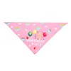 Printed Birthday Pet Neckerchief Cat dog accessories scarf printing Bibs Collar saliva cotton triangle towel