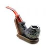 Europeisk och amerikansk texturerad harts Small Pipe Men's Acrylic Bent Handle trärör