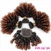 Tante Funmi brésilien rebondissant cheveux bouclés paquet avec fermetures Ombre Extensions de cheveux Remy 1B427 1B430 rebondissant bouclés armure 3044225