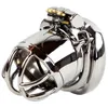 Ultra-korte Rvs Chastity Lock Anti off Versie Met Spikes Ring Gebogen Snap Ring Speeltjes Voor mannen Kuisheidskooi