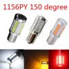 Feu Stop ambre 12V 1156PY BAU15S PY21W 33SMD, ampoule 150 degrés blanc jaune rouge 1156, signal de freinage de voiture, lampes de stationnement 6318512, 4 pièces