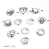 US Warehouse Boho Style Finger Ring Set - Gold Silber Retro -Muschel -Gelenk -Knöchel -Nagel -Statement Ring Set für Frauen Mädchen