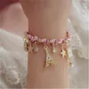 Mode Charm Armbänder für Frauen Gold Stern Kristall Eiffelturm Poker Blume Armreif Frau Geflochtenes Leder Seil Manschette Armband Mädchen Schmuck