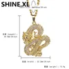 Hip Hop Jewelry Iced Out Zircon Gold Color Dragon Pendant Necklace Creative Party Jewelry Exquisite Long Necklaces for Men Women