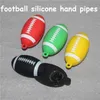 Silicone Fumer Pipe Football Tpipe Hippe Glass Burner Pipes pour Herb Smoke Dry Herb Smoke Rig Saul Bongs avec porte-clés