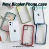 New two-color matching for Iphone 14/14pro max 14pro13 13pro silicone edge anti-drop anti-scratch super clear transparent phone case