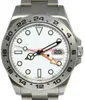 Lyxig högkvalitativ handledsur Mens Watch Explorer II 216570 Rostfritt stål Vitt urtavla Datum 42mm Automatisk herrklocka2468