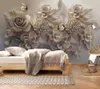 wallpapers for living room Beautiful threedimensional relief 3D flower butterfly TV background wall4507358