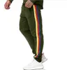 2019 Sonbahar Erkek Günlük Spor Pantolon Yan Renk Farkı Şerit Kişilik Uzun Pantolon Katı Renk ile Erkekler Büyük Beden