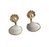 Groothandel-Shell Oorbellen Meisjes Leuke Parel Kraal Oorbellen Ornamenten Ijzige Stijl Decoraties Persoonlijkheid Mode Oorbellen