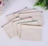 300pcs 13*10cm Blank canvas zipper Pencil cases pen pouches cotton cosmetic Bags