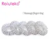 10Pcs Silver Massage Acupuncture Finger Rings Health Care Acupressure Hand Massager Pain Relief Stress Relief Help Sleep Tools