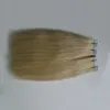 # 613 Bleach Blonde brésilien Bundles 40pcs Virgin Straight Tape in Human Hair Extensions 100g PU Skin Touche Ruban Extensio2007