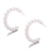 Nouveau ton or Simple Vintage boucles d'oreilles pour femmes grand cercle perle torsadée boucle d'oreille Brinco mode femme déclaration boucle d'oreille