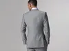 Nova Personalizar Slim Fit Noivo Smoking Padrinhos Luz Cinza Ventilação Lateral Do Casamento Melhor Homem Terno Dos Homens Ternos (Jacket + Pants + Vest + Tie) XZ1