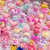 Newest 200Pcs/lot Children's Cartoon Rings charm finger band Jewelry Frosted Heart Shape Animals Flower Baby Girl Tangible benefits kid Gift