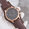 Montres de sport pour hommes, montre à bracelet marron, luxe, boîtier en acier noir, chronographe à Quartz, orologi da lusso212y