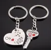 Alliage Couple Porte-clés Pendentif Porte-clés Chérie Cadeau pour la Saint-Valentin Anniversaire De Mariage Faveurs D'amitié Présent Argenté