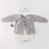 Autumn Baby kids Princess sweater cardigan infant boys single breasted long sleeve Tops girls knitted falbala jumpsuits girl Romper Y2561