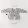 Autunno Bambino bambini Principessa maglione cardigan neonato ragazzi monopetto manica lunga Top ragazze maglia falbala tute ragazza Pagliaccetto Y2561