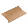 100 Stuksslot Kussenvorm Doos Bonbondoos Geschenkdoos voor Bruiloft Gunst Decor Bruin Kraft Gehelen 9 cm x 13 cm x 35 cm7550937