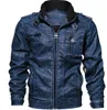 Giacca in pelle Giacca in pelle Denim Colore Nuovo Inverno Mens cappotti di pelliccia all'interno del rivestimento degli uomini del motociclo spesso di alta qualità caldo cuoio dell'unità di elaborazione Outwear