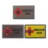 3D Service Dog Broderi Patch Rektangel Moral Patch Tactical Emblem Hook Loop Fasthållare Patches Appliques Broderade Badges