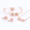 Setar Gold Color Emamel Flower Necklace Bangle Armband Ring Set For Children Barn Costyme Smyckesuppsättningar 5Color