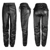 2020 printemps mode Faux cuir pantalon femmes grande taille élastique cravate taille pantalon nouveau automne épais Pu pantalon noir femme K331