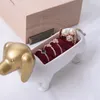 [DDisplay] Résine Basset Hound Chien Bijoux Présentoir Belles Anneaux Blancs Debout Vitrine Glamour Filles Boucle D'oreille Goujons Présentoir