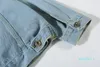 Fashion-Men's Denim Jacket Mode Designer Jacka Sprinbrand Slim Motorcykel Män och Kvinnor Knapp Denim Jacket Letters Print Sky Blue Denim