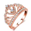 Joyería de moda-artesanía moda explosiva Europa y Estados Unidos famoso anillo de circón con corona de oro rosa