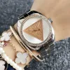 Brand quartz wrist Watch for Women Girl Triangular crystal style dial metal steel band Watches GS 21 2626