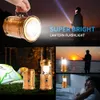 Solar LED Camping Lantaarn, Solar en USB Opladen Lantern Flashlamp Inklapbaar en draagbaar licht voor nachtbeveiliging, kamp, ​​wandelen, noodgeval