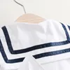 INS hot sell Children's Navy Skirt baby girls cute summer dress with bow tie children boutiques clothing top quality