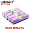 LiitoKala 100% original Novo para INR 18650 bateria 3.7V 3000mAh INR18650 30Q li-ion recarregável