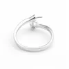 Enkla ringdesignsmycken Fynd Zircon 925 Sterling Silver Pearls DIY Making Ring Mount 5 Pieces9298459