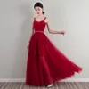 Wine Red Abendkleider plus Größe 2019 Abschlussballkleid Spaghetti Abendkleider bodenlangen Abendkleid