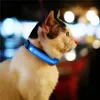 Led Naylon Pet Köpek Yakaları Gece Güvenlik Işığı Karanlık Küçük Tasmada yanıp sönme Led USB Işık Şarj Kaybı Önleme Aksesuarları