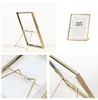 Pressed Glass Floating Picture Frame Nordic Metal Wire Photo Display Stand with Cute Cat Easel Gold Silver Black 4x4 4x6 4x7