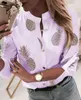 Litthing Ananas Camicetta Camicia da donna Ananas Camicette bianche a maniche lunghe Donna 2019 Top e camicetta da donna Top Autunno femminile Novità