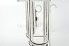 Chegada Nova MARGEWATE Bb Trumpet Sopro Musicla Instrumento B Plano prata banhado Bb trompete com bocal Caso