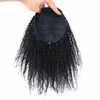 Brasiliansk jungfru 140g/parti hästsvans afro tight curl 10-22 tum naturlig färg 100% mänsklig hår kinky lockig hästsvans